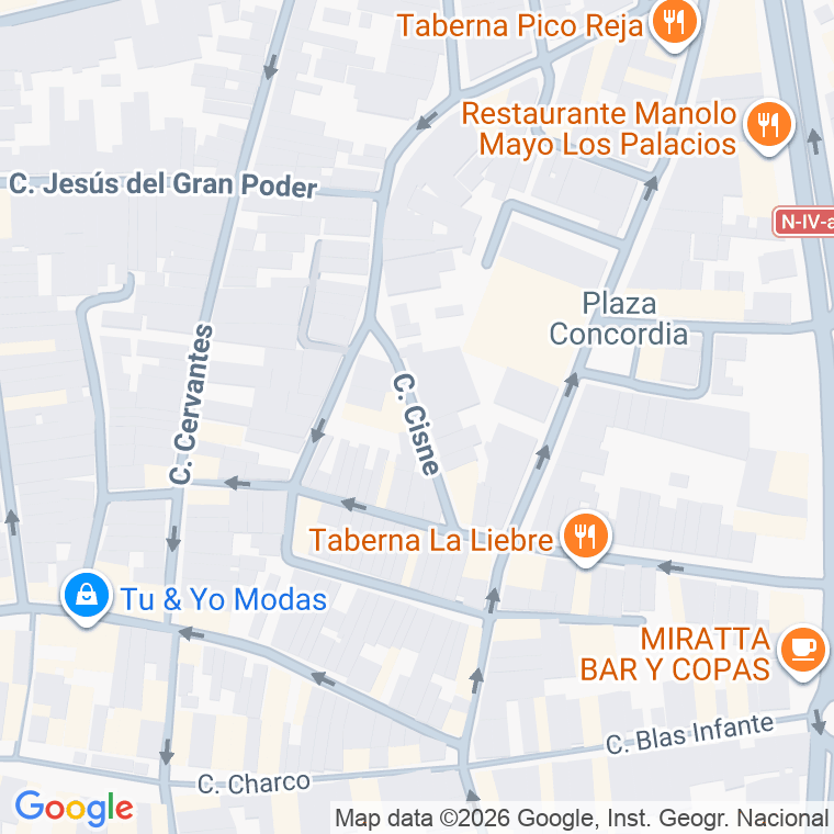 Código postal de Calle Cisne en Palacios y Villafranca