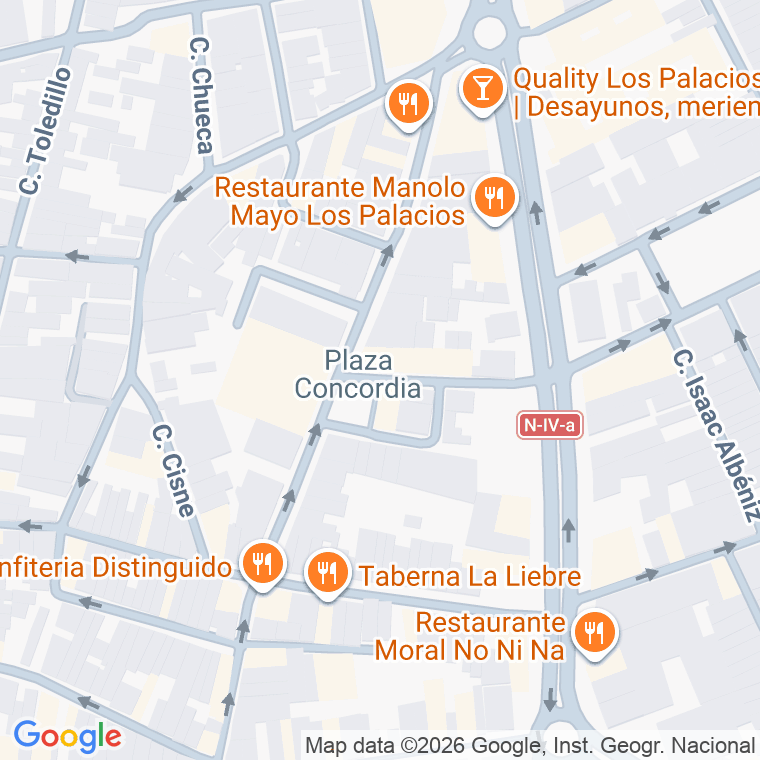 Código postal de Plaza Concordia en Palacios y Villafranca