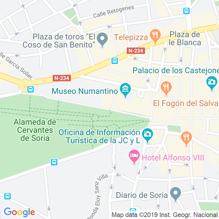Código Postal calle Espolon, paseo en Soria