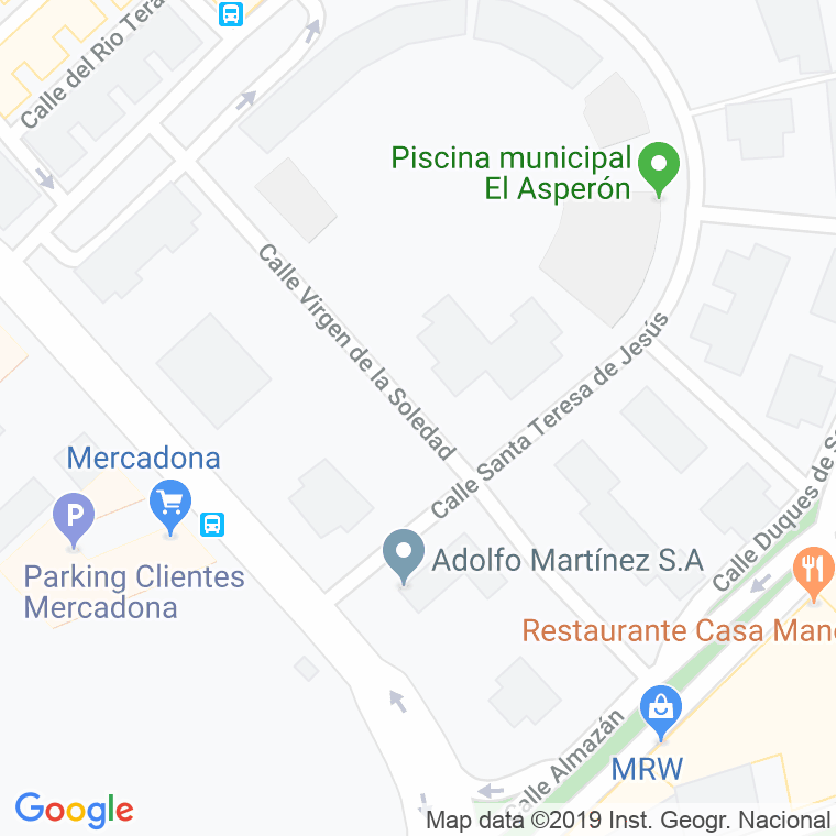 Código Postal calle Virgen De La Soledad en Soria