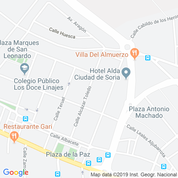 Código Postal calle Alcazar De Toledo en Soria