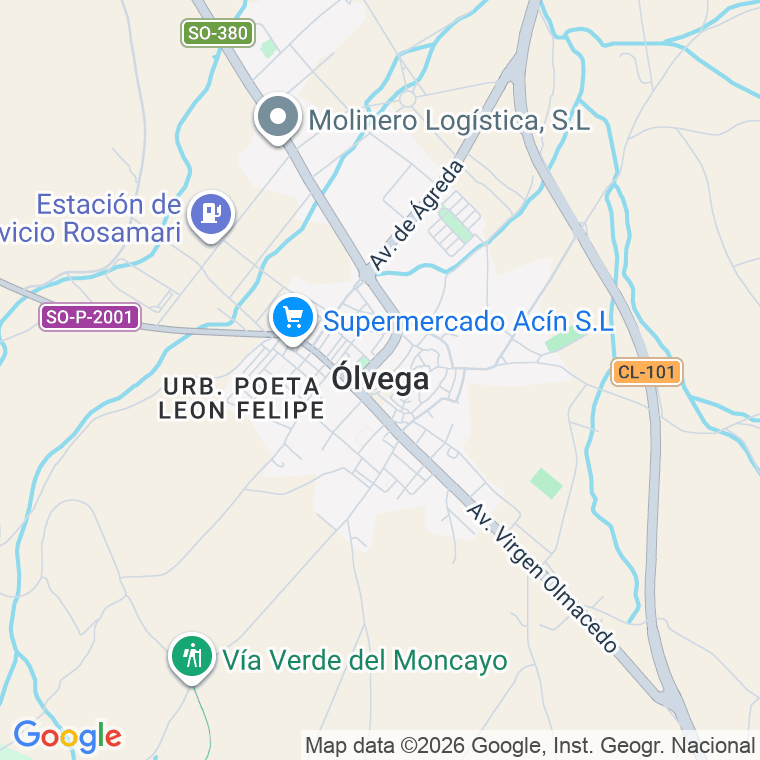Código postal de Calle Don Pedro y Doña Patro en Olvega