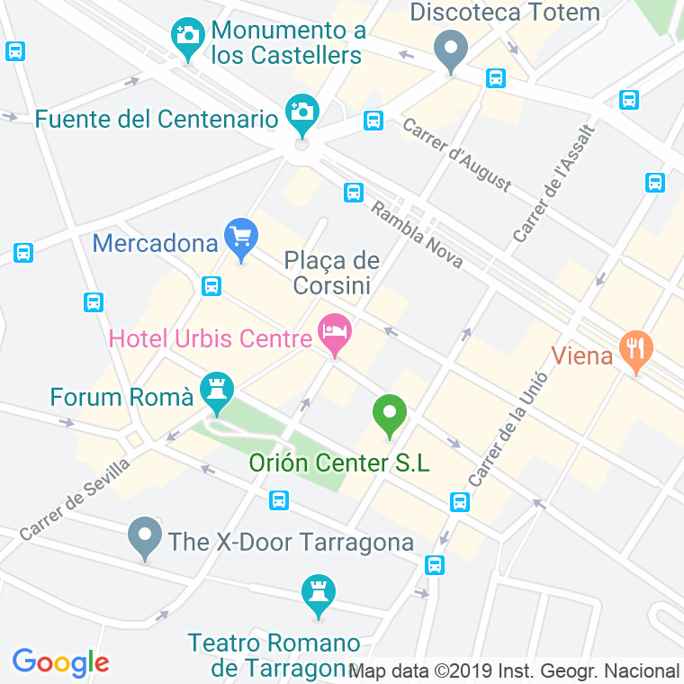 Código Postal calle Corsini, plaça en Tarragona