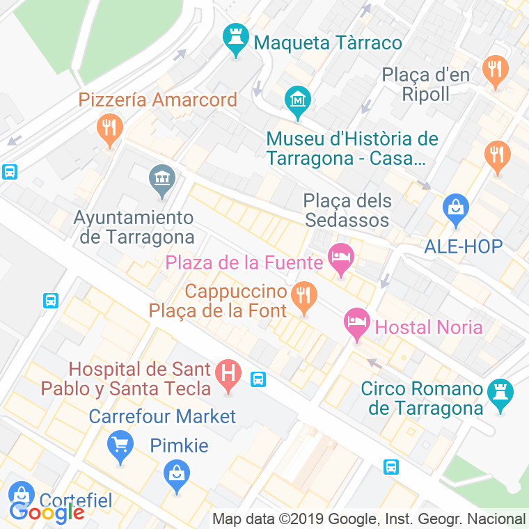 Código Postal calle Font, plaça en Tarragona