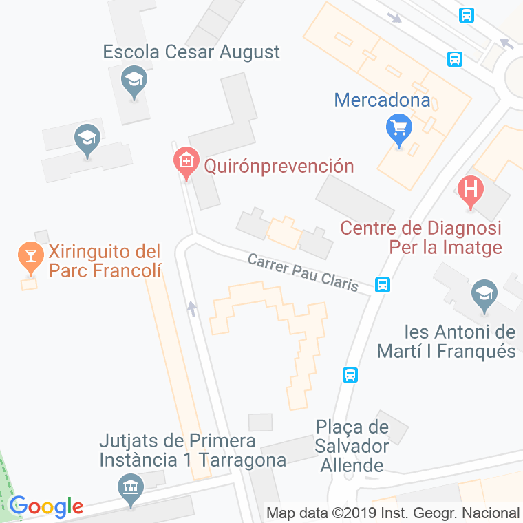 Código Postal calle Pau Claris en Tarragona