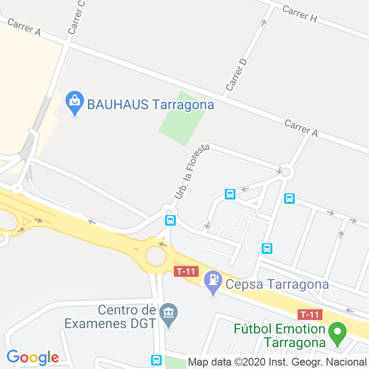 Código Postal calle Floresta, La, acceso en Tarragona