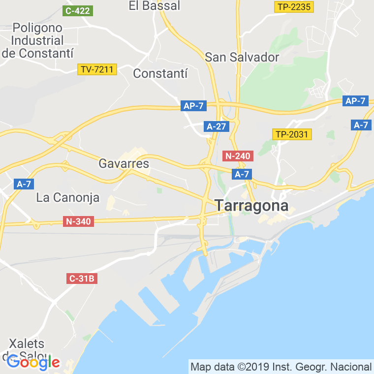 Código Postal calle Naranjos, De Los, urbanitzacio en Tarragona