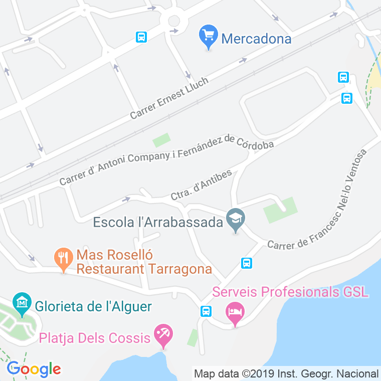 Código Postal calle Antibes, apartaments (Impares Del 1 Al Final)  (Pares Del 2 Al Final) en Tarragona