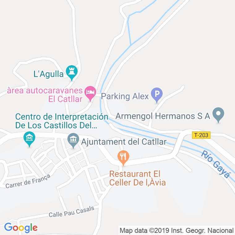 Código Postal calle Catllar, carretera en Tarragona