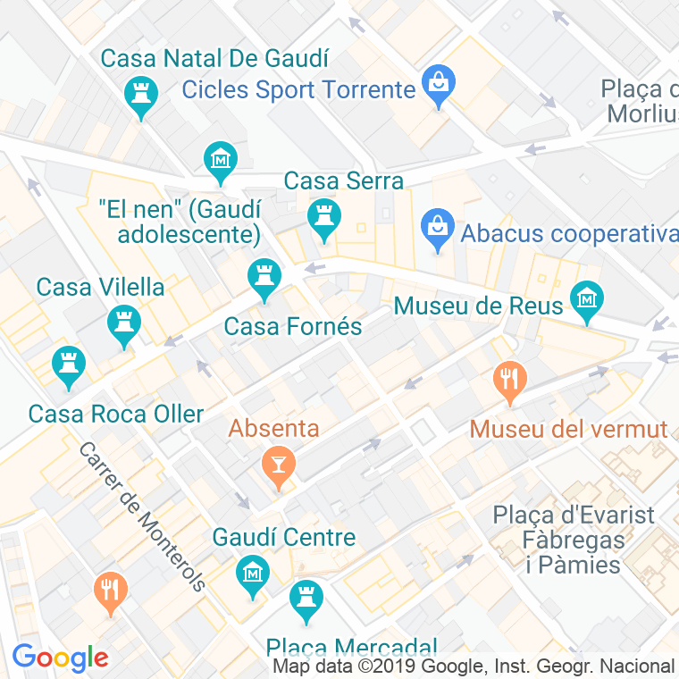 Código Postal calle Casals en Reus