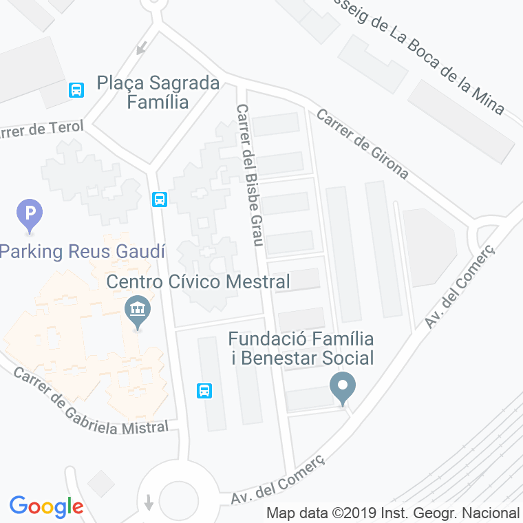 Código Postal calle Bisbe Grau, Del, carrer en Reus