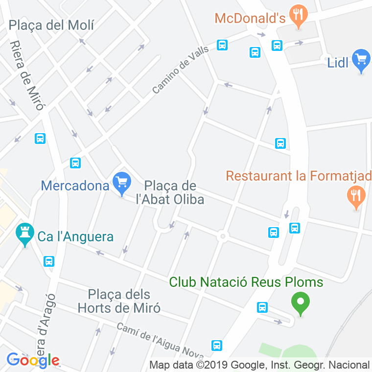 Código Postal calle Abat Oliva, plaça en Reus