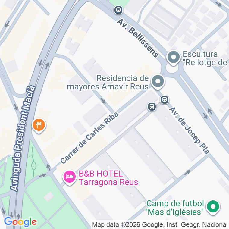 Código postal de Carles Riba en Reus