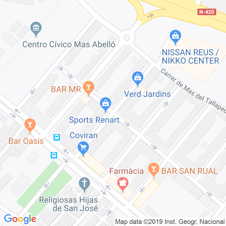 Código Postal calle Mas De Bofarull en Reus