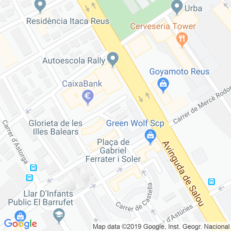 Código Postal calle Galicia, glorieta en Reus
