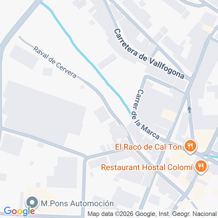 Código postal de C Raval de Cervera en Santa Coloma de Queralt