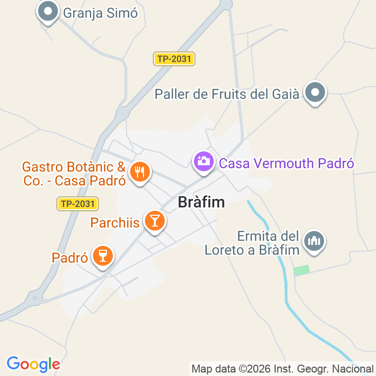 Código postal de Brafim en Tarragona