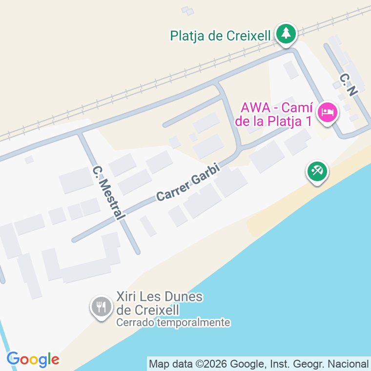 Código postal de C Garbi en Marina de Creixell