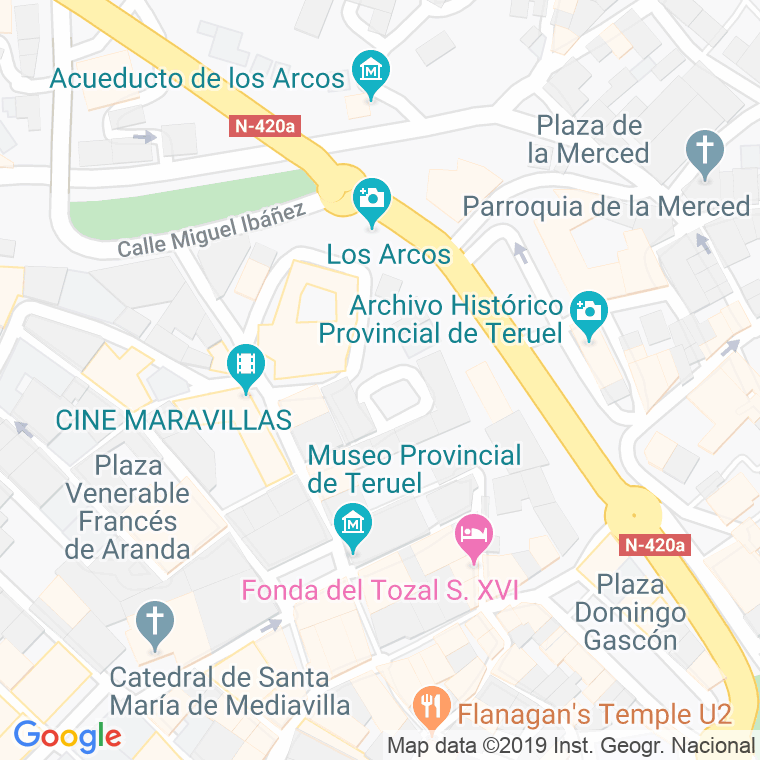 Código Postal calle Bombardera, plaza en Teruel