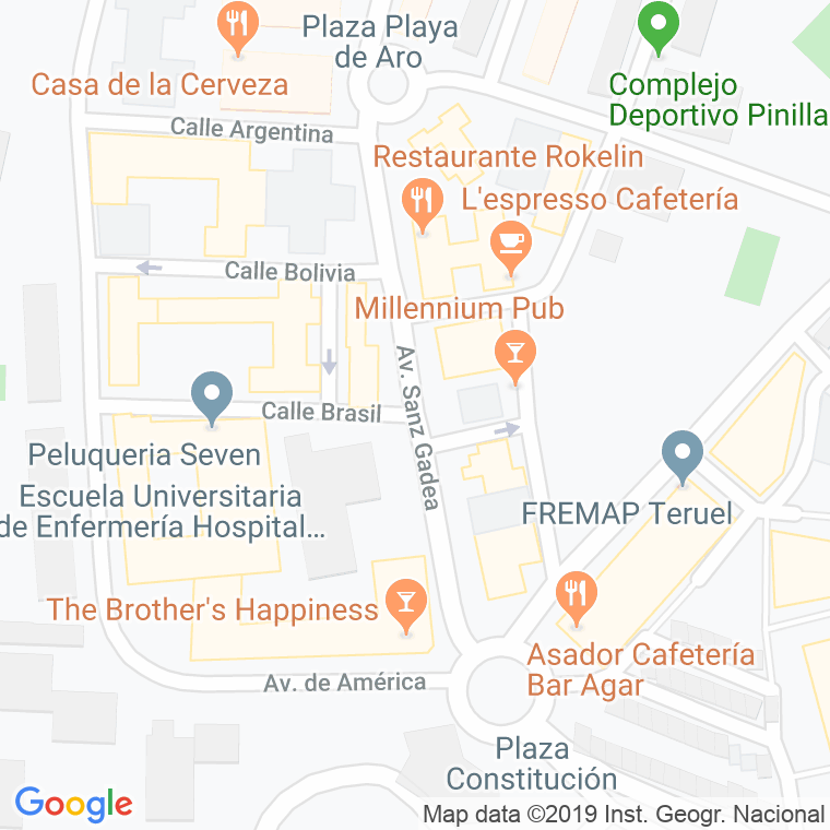 Código Postal calle Doctor Sanz Gadea, avenida en Teruel