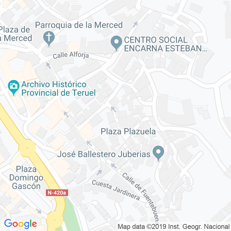 Código Postal calle Plazuela, plaza en Teruel