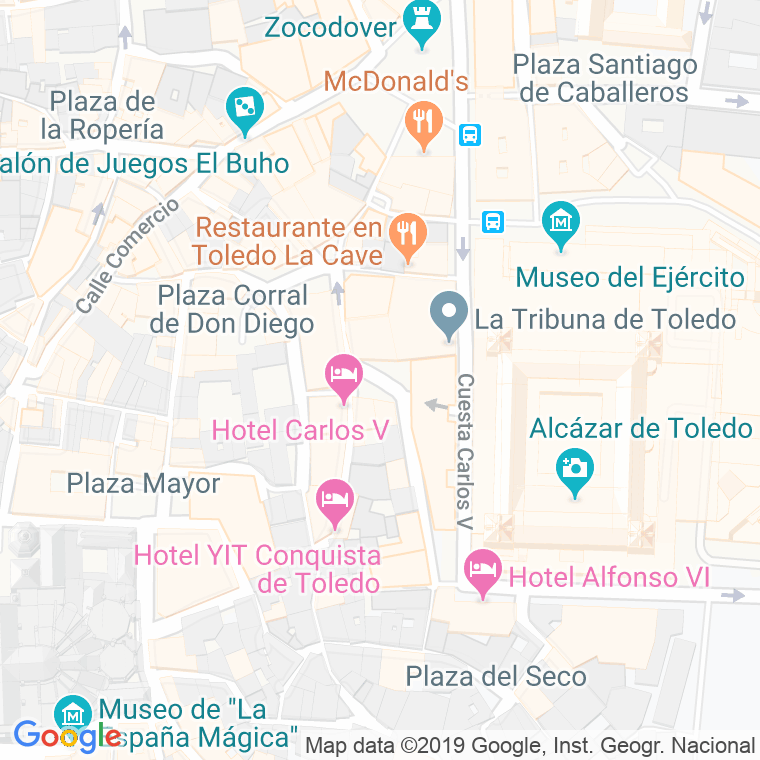Código Postal calle Horno De La Magdalena en Toledo