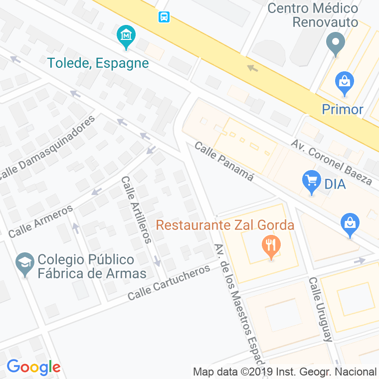 Código Postal calle Espaderos en Toledo