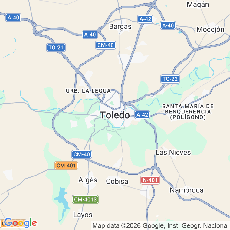 Código postal de Juan Pablo Ii, Paseo en Toledo
