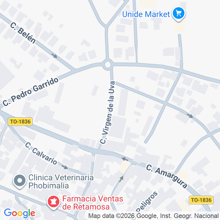 Código postal de Calle Virgen de la Uva en Ventas de Retamosa (las)