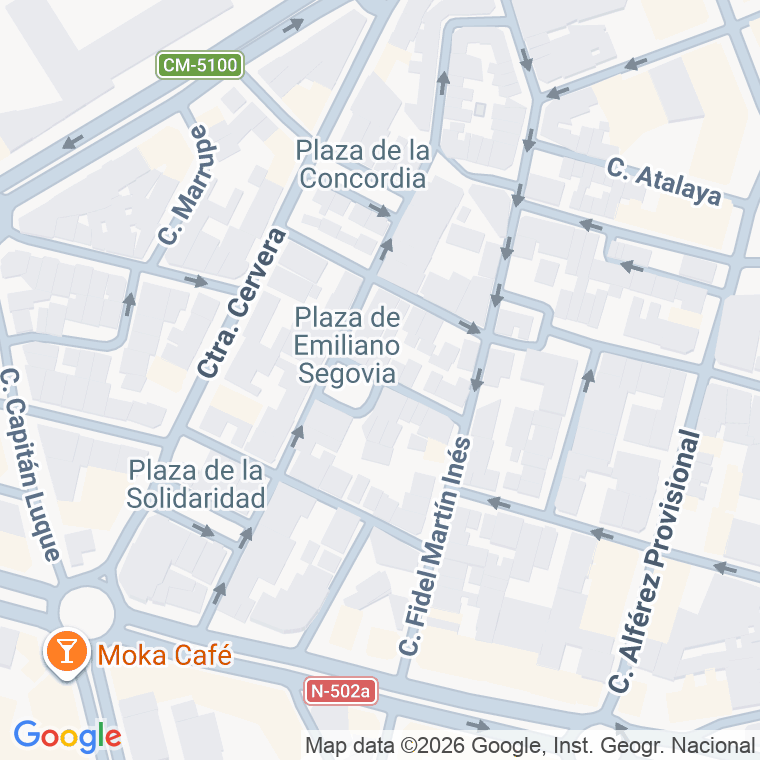 Código postal de Plaza Emiliano Segovia en Talavera de la Reina