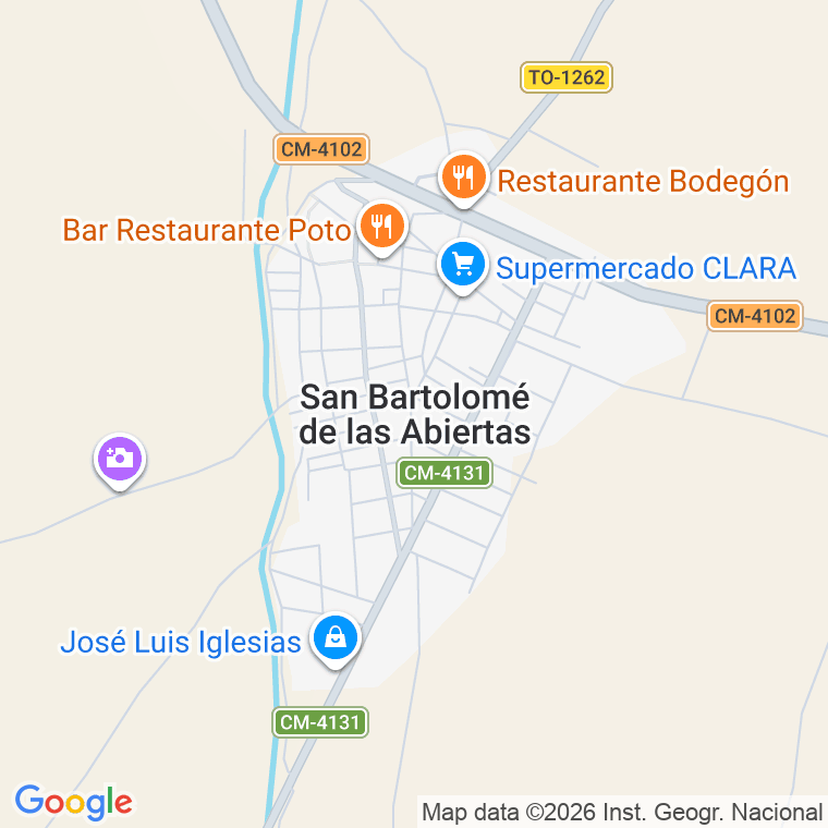 Código postal de San Bartolome de las Abiertas en Toledo
