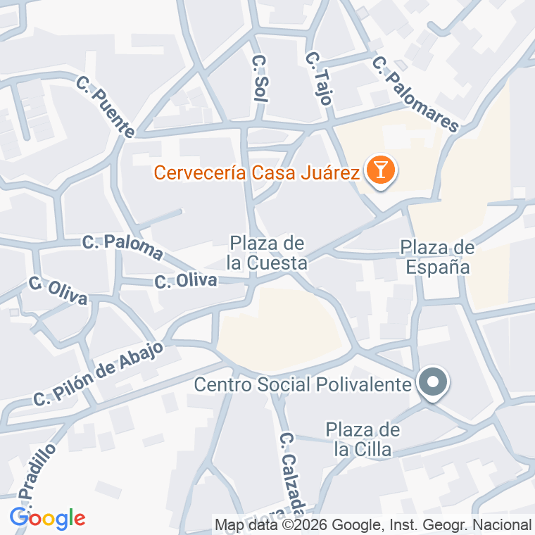 Código postal de Plaza de la Cuesta en Aldeanueva de Barbarroya