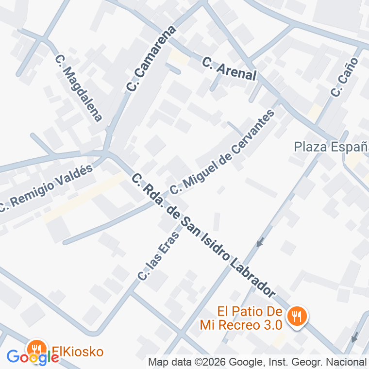 Código postal de Calle Miguel de Cervantes en Chozas de Canales
