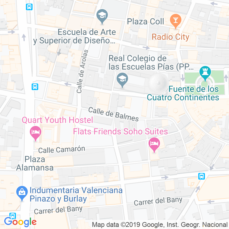 Código Postal calle Balmes en Valencia
