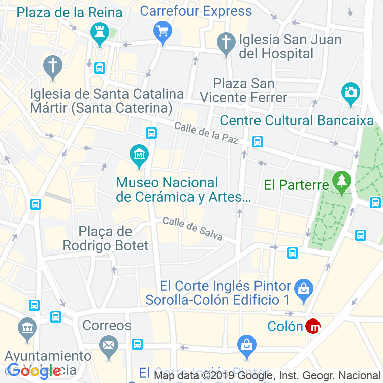 Código Postal calle Patriarca, plaza en Valencia