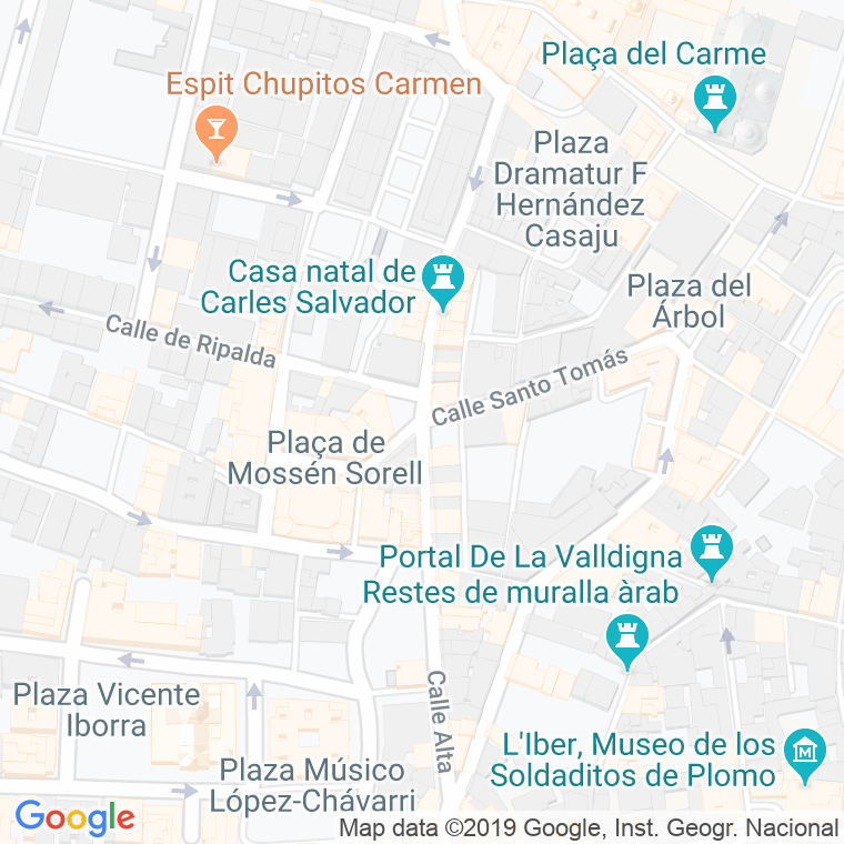 Código Postal calle Alta en Valencia