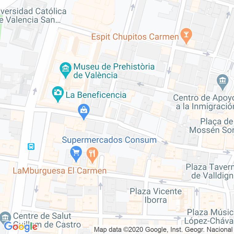 Código Postal calle Bibliografo Vicente Ximeno en Valencia