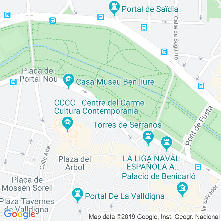 Código Postal calle Blanquerias en Valencia