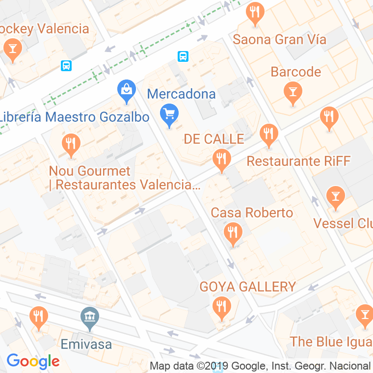 Código Postal calle Maestro Gozalbo en Valencia