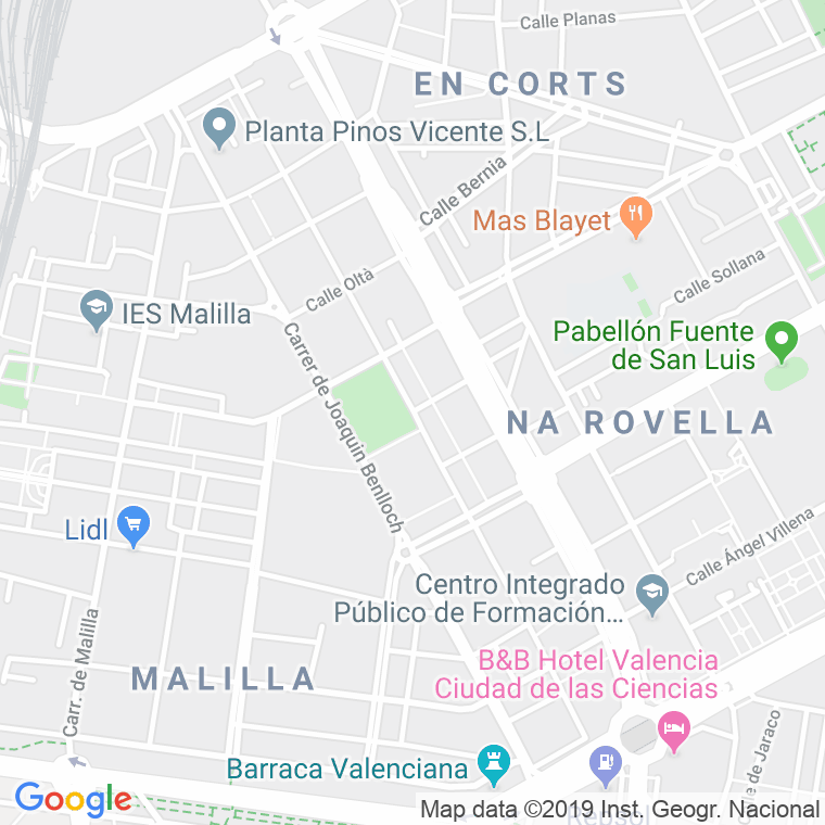Código Postal calle Juan Ramon Jimenez   (Impares Del 1 Al 45)  (Pares Del 2 Al 36) en Valencia