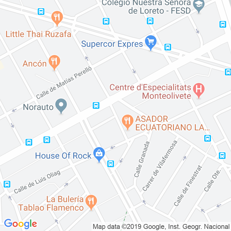 Código Postal calle Peñagolosa en Valencia