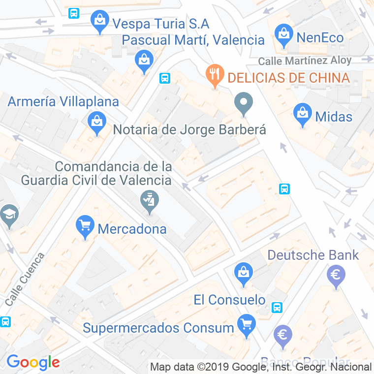 Código Postal calle Busot en Valencia