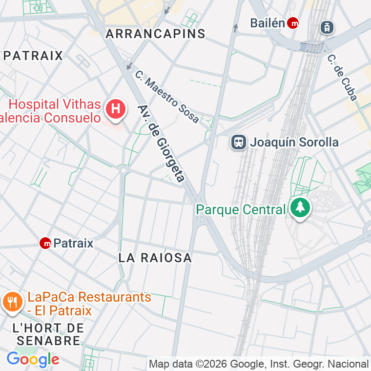 Código postal de Cesar Giorgeta, Avenida en Valencia