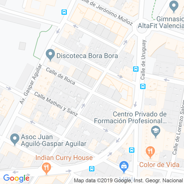 Código Postal calle Roca   (Impares Del 1 Al Final)  (Pares Del 2 Al Final) en Valencia