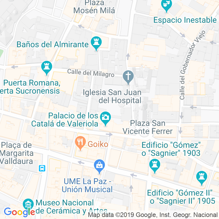 Código Postal calle Cementerio Del Hospital en Valencia