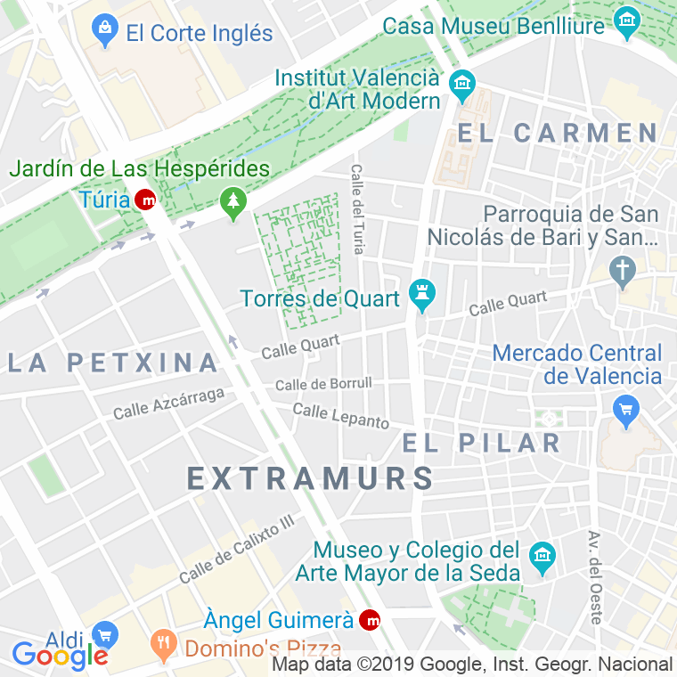 Código Postal calle Quart   (Impares Del 59 Al Final)  (Pares Del 60 Al Final) en Valencia