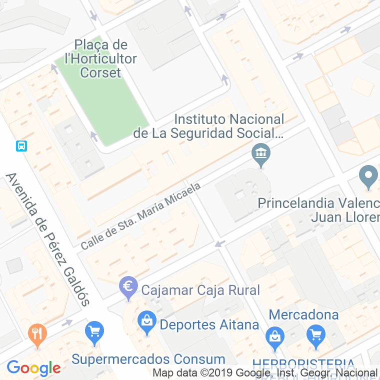 Código Postal calle Santa Maria Micaela en Valencia