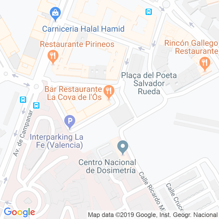 Código Postal calle Alfonso Verdaguer en Valencia