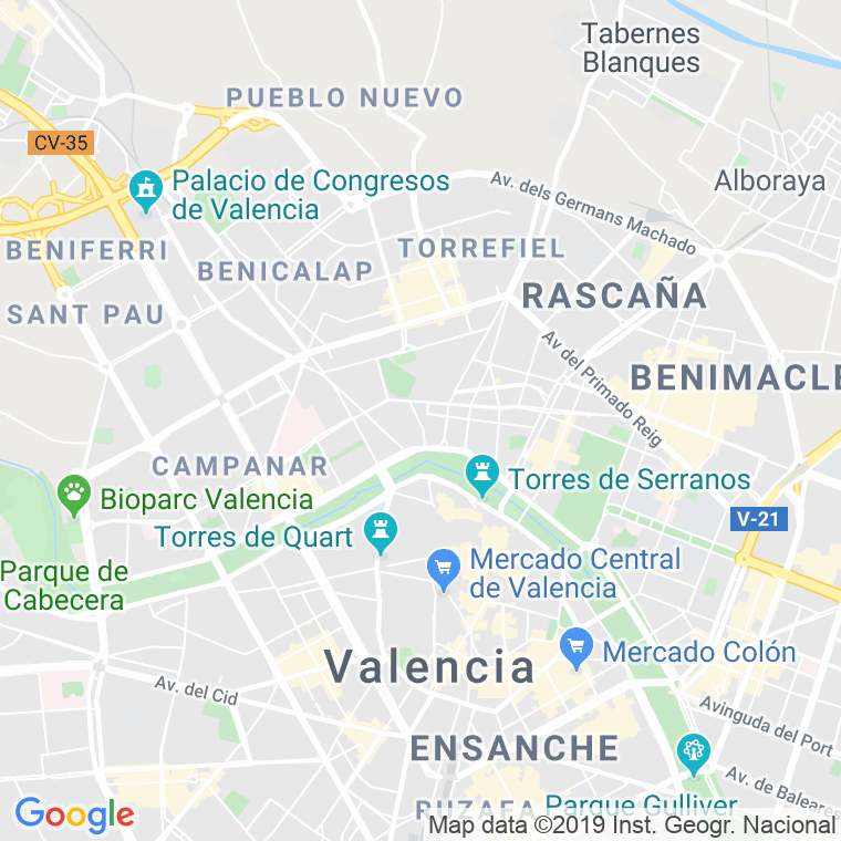 Código Postal calle Barrio Ideal en Valencia