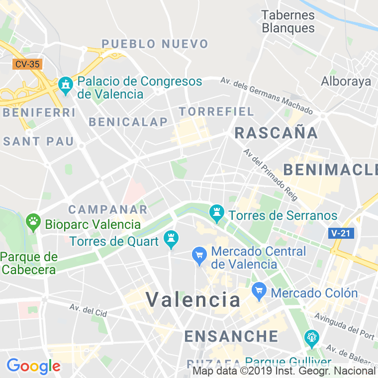 Código Postal calle Barrio Patronato en Valencia